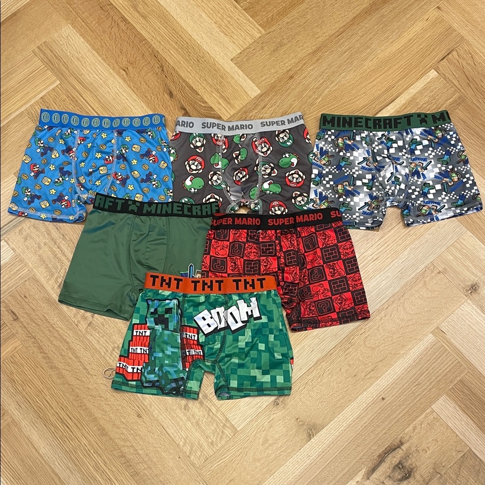 Boy’s Super Mario Bros/Minecraft Boxer Underwear